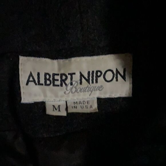 Albert nipon and mink scarf bundle, black, medium, wool coat, brown, mink scarf - Picture 2 of 7